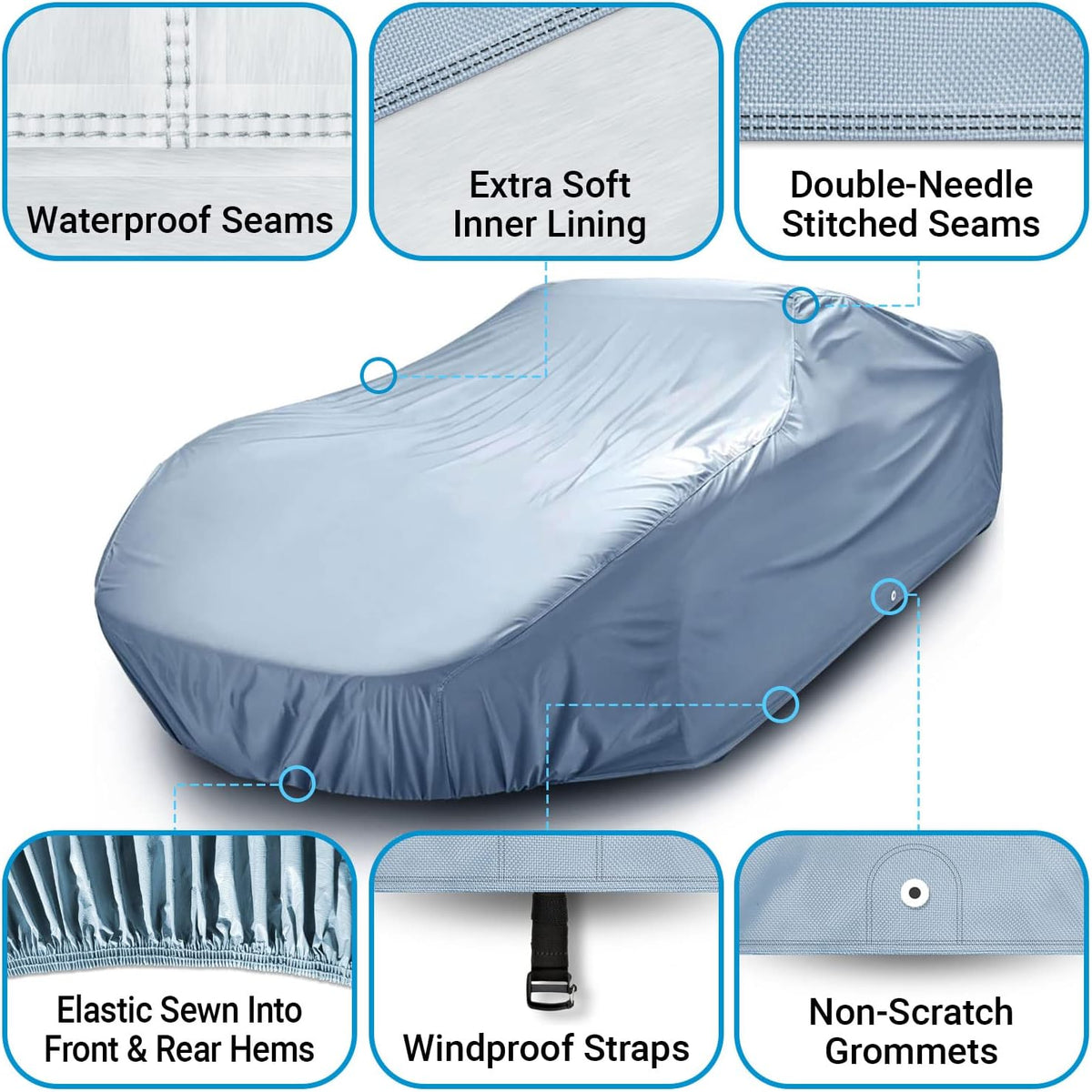 iCarCover Premium Car Cover for 1947-1949 Buick Super Sedanette Heavy Duty Waterproof All-Weather Automobiles Custom Fit Indoor Outdoor UV Snow Protection Covers with Straps and Bag