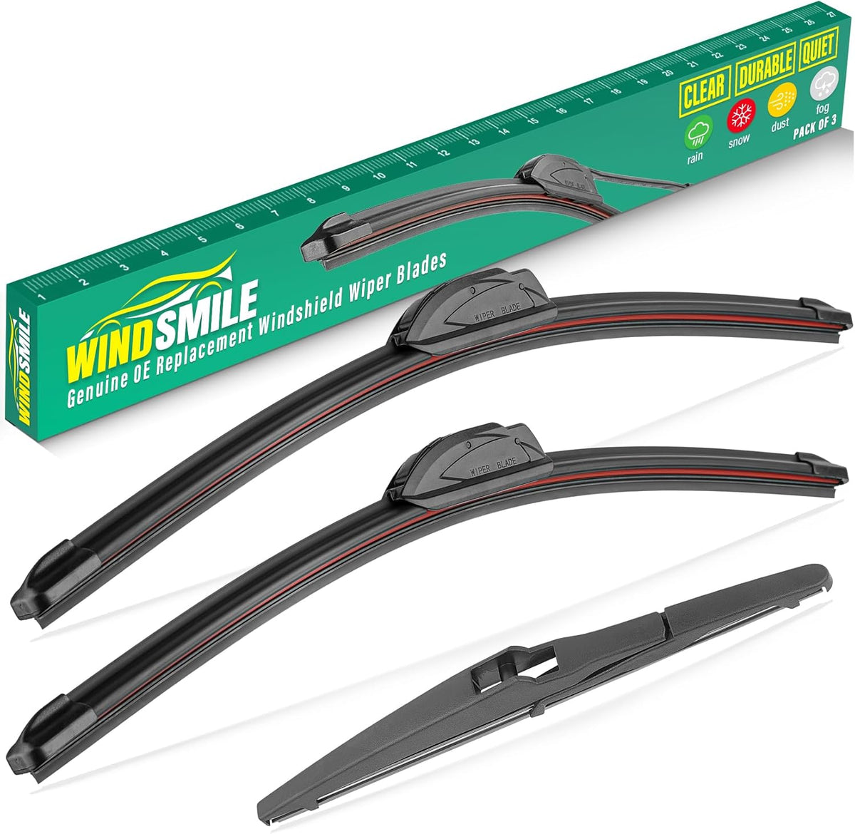 26" 16" 10" Windshield Wiper Blades Replacement for Toyota RAV4 2013 2014 2015 2016 2017 2018 Premium All Weather Front Rear Wipers Set - OEM Quality (Pack of 3)