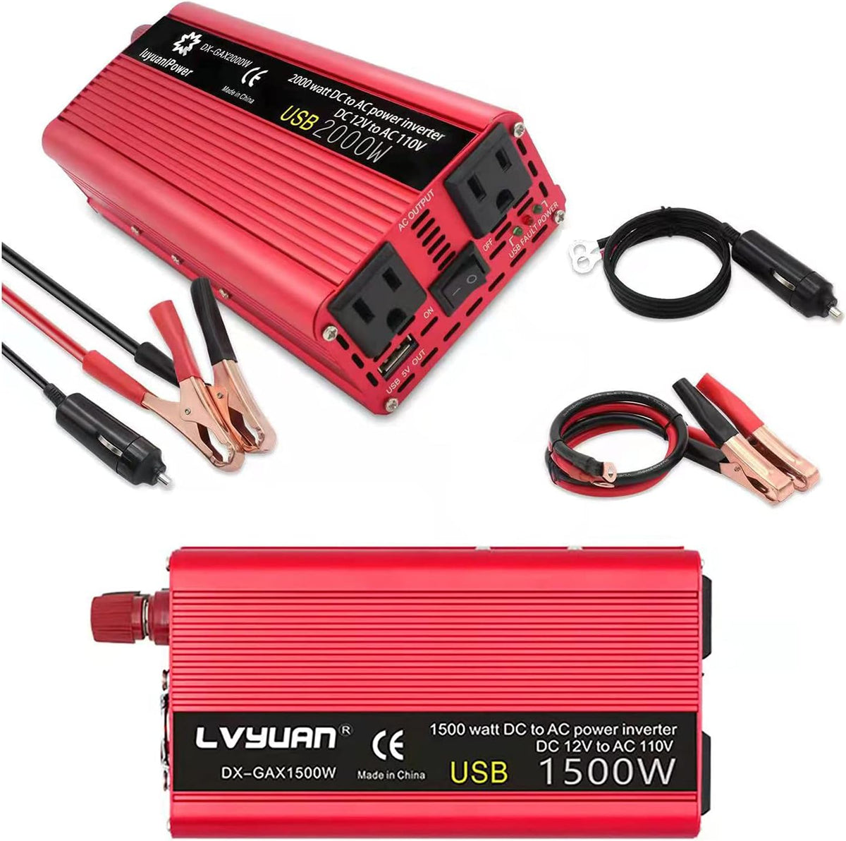 1500w Power Inverters Car Inverter 12v to 110v 12v Power Inverter 700W/1500W (Peak)
