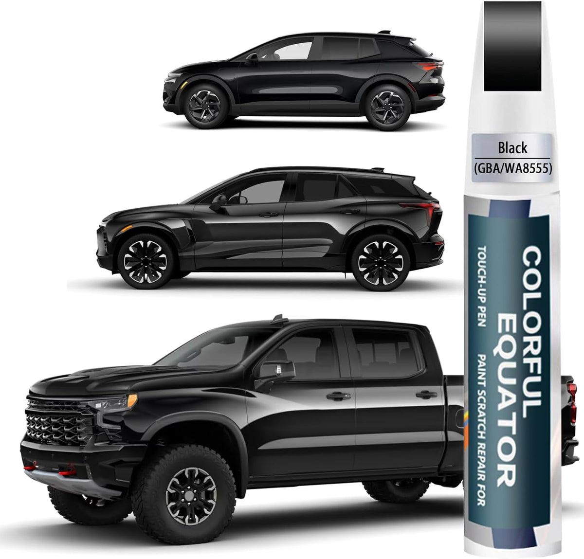 Black(GBA/WA8555) Touch Up Paint Compatible with Chevrolet, Car Paint Pen Scratch Repair Two-In-One Touch Up Paint, Premium Car Scratch Remover for Deep Scratches