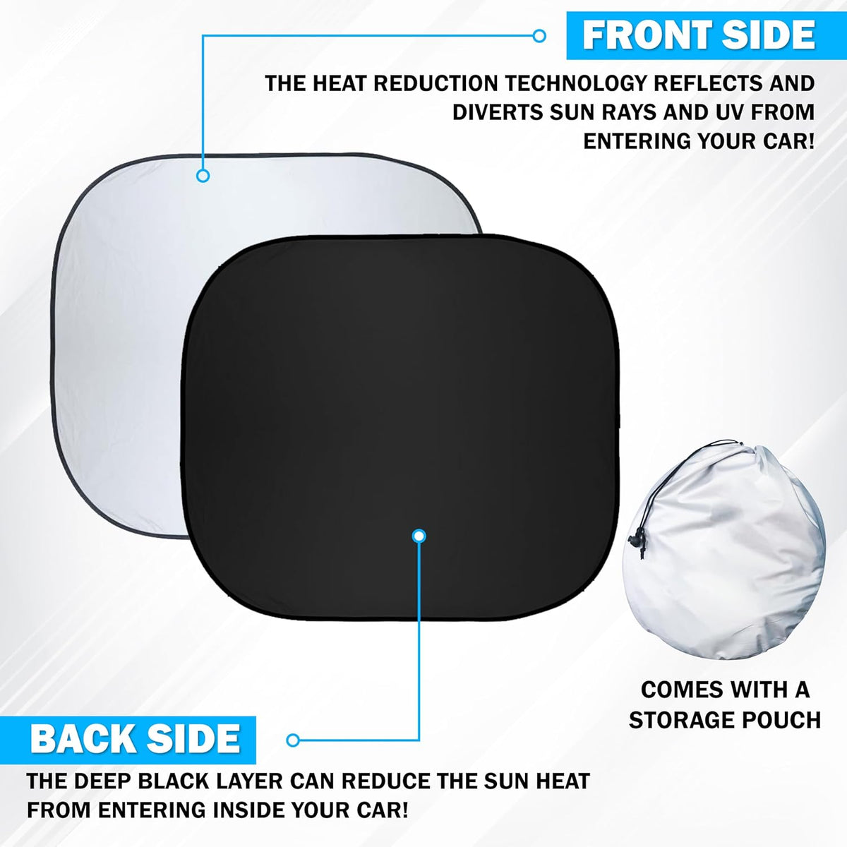 Car Windshield Sun Shade Foldable | Front Windshield Shade for Sun, Heat and UV Rays | Sunshade for Car Front Window and Interior Sun Protection | Medium (28 x 31 inches)