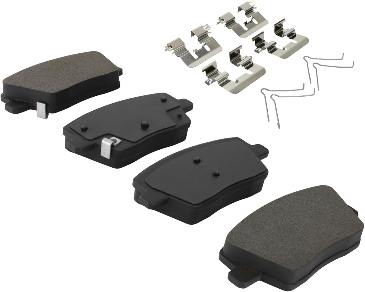 Premium Semi-Metallic Rear Brake Pads (1001-2212M) Compatible with Hyundai Elantra 2022-2023, Hyundai Elantra N 2022-2022, Hyundai Kona N 2022-2023, Hyundai Veloster N 2019-2022