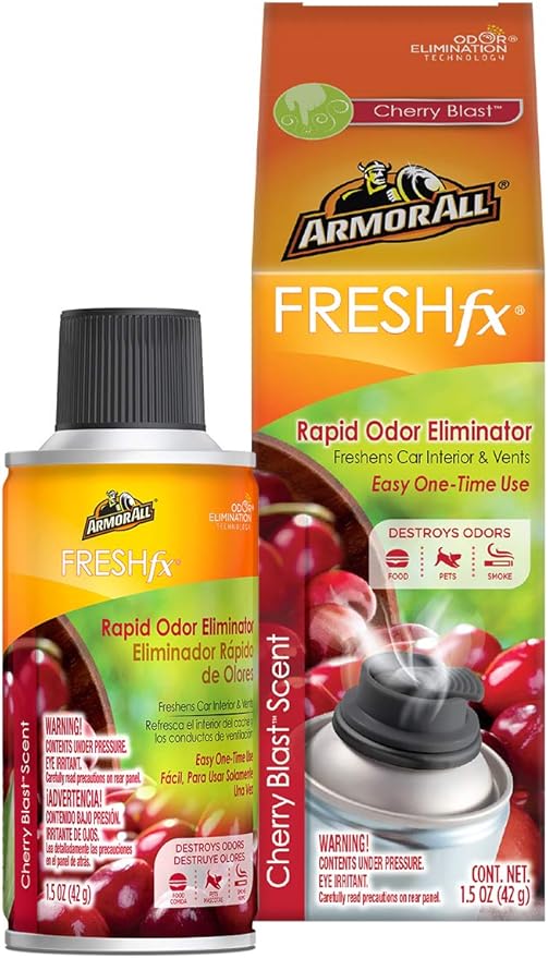 Armor All Fresh FX Smoke X Car Odor Eliminator Spray, Car Air Freshener Spray, Cherry Blast Scent, 1.5 Oz
