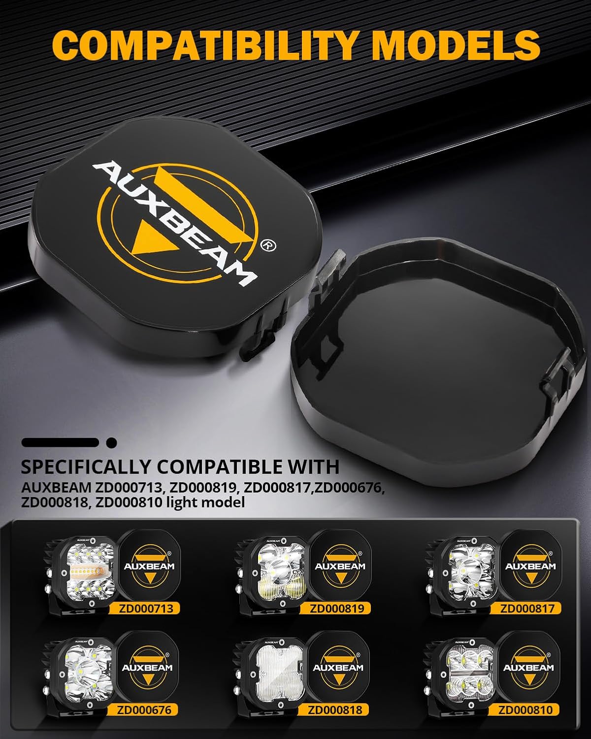 Auxbeam 3" LED Pod Light Covers, XP-Ultra Series PC Lens Offroad Protective Covers for Specific Light Model (No Compatible Color Play Series)