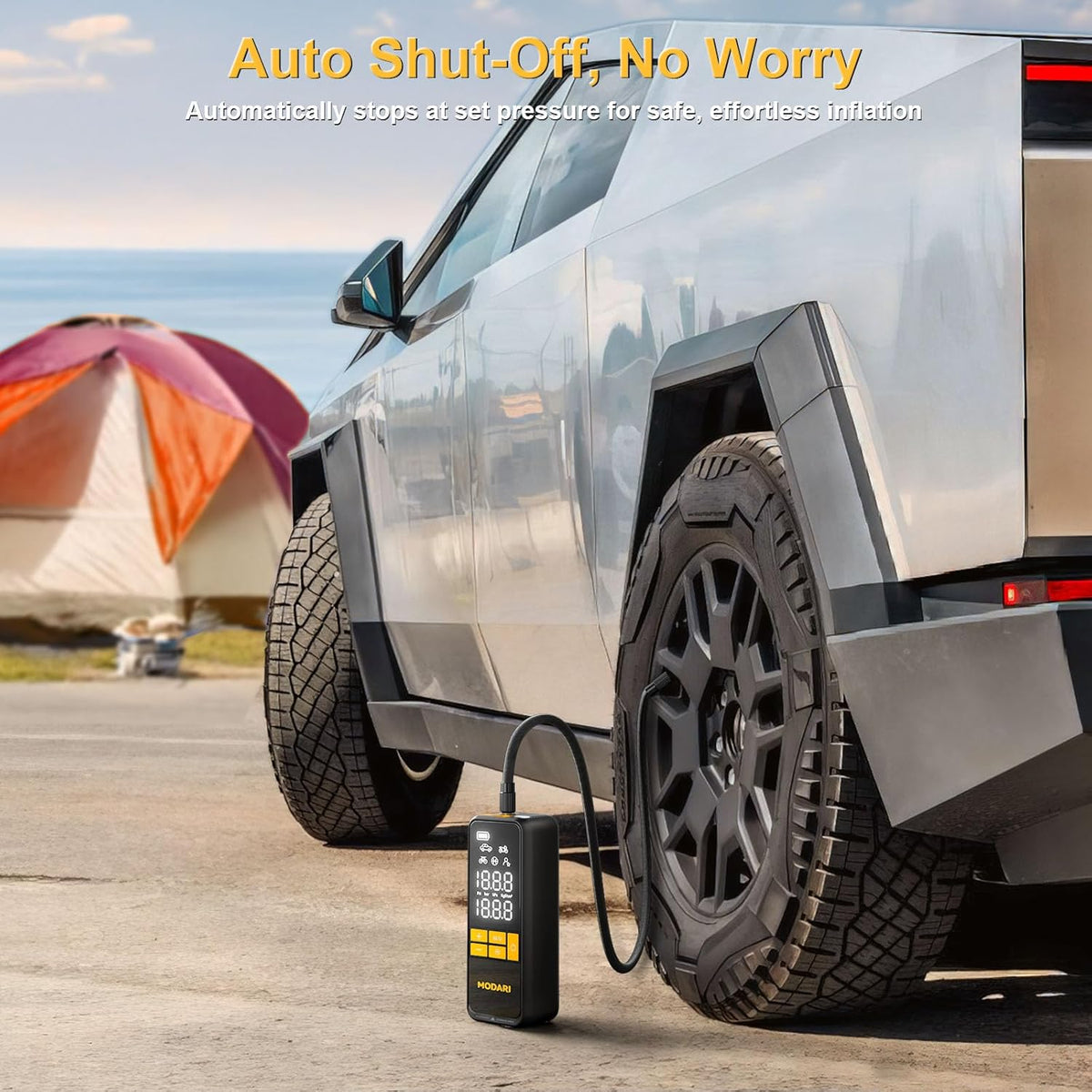 Tire Inflator Portable Air Compressor, 5X Faster 160 PSI Portable Tire Inflator for Car, Built-in Magnetic Storage, Auto Shut-Off Cordless Air Pump for Car Tires, SUV, Truck (No case)