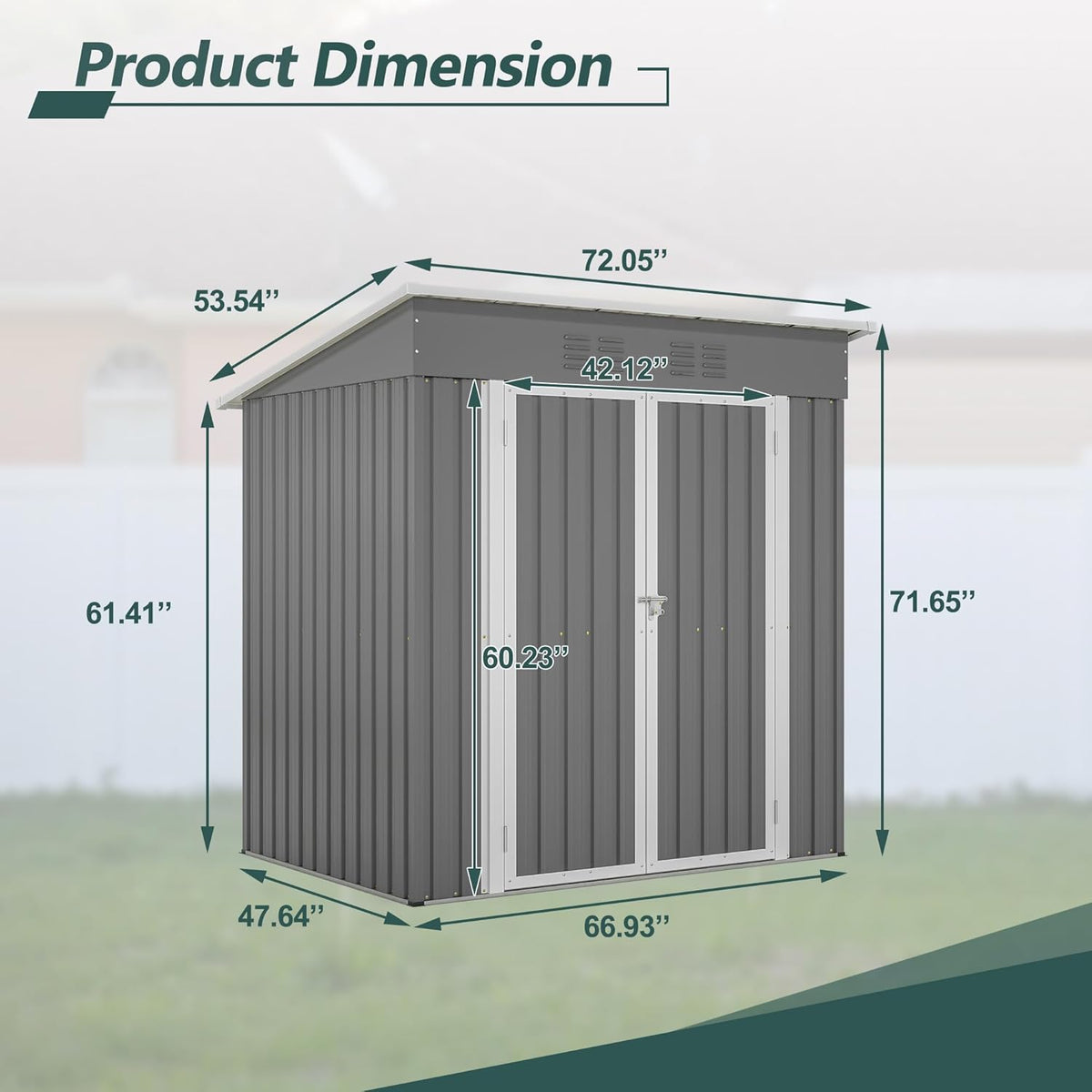 6x4 FT Outdoor Metal Storage Shed with Lockable Door & Floor Frame, Heavy-Duty Garden Tool Shed, Weatherproof Steel Utility Shed for Backyard, Patio, or Lawn Organization