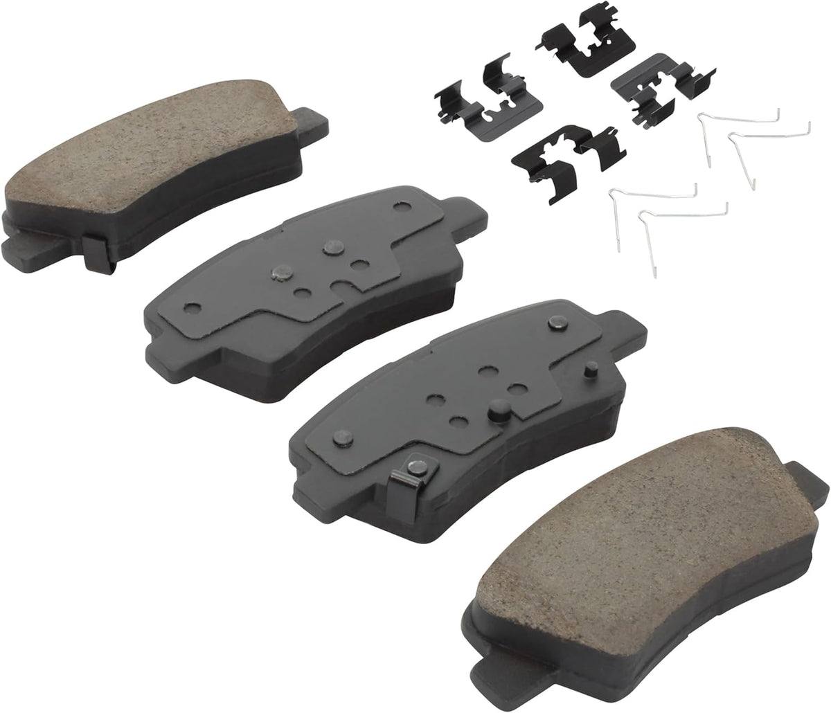 Premium Ceramic Rear Brake Pads (1001-1813C) Compatible with 2016-2024 Hyundai/Kia (Elantra/Elantra GT/Forte/Kona/Kona Electric/Niro EV/Optima/Sonata/Soul/Veloster)