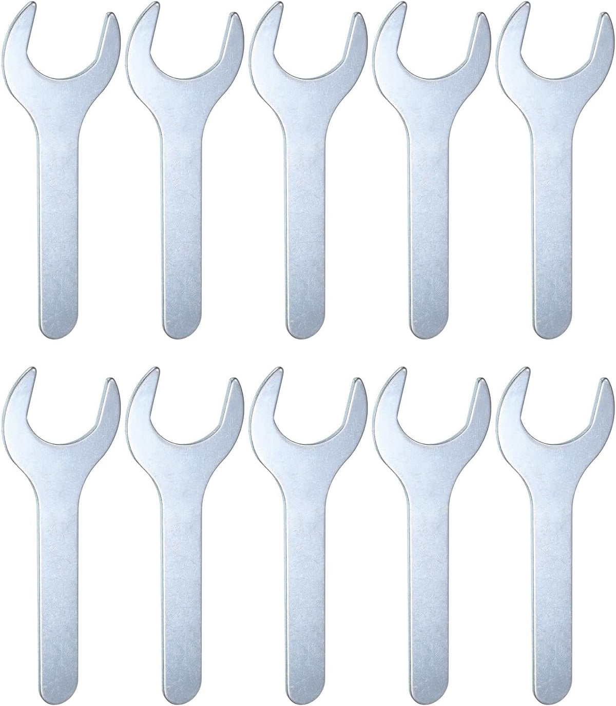 HARFINGTON 10pcs Small Open End Wrench 30x138x2.2mm Metric U-Shaped Single Open Ended Spanner Super Thin Flat Head Galvanizing Wrench for Automotive Repair Furniture Assembly