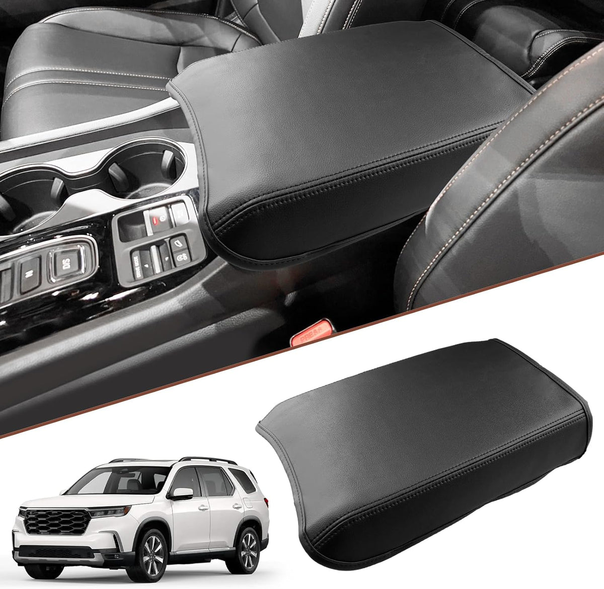 SKTU for 2023 2024 2025 Honda Pilot Armrest Cover for 2024 2025 2026 Honda Passport Center Console Cover 2023 2024 2025 Pilot Accessories 2025 2026 Passport Accessories Center Console Cushion