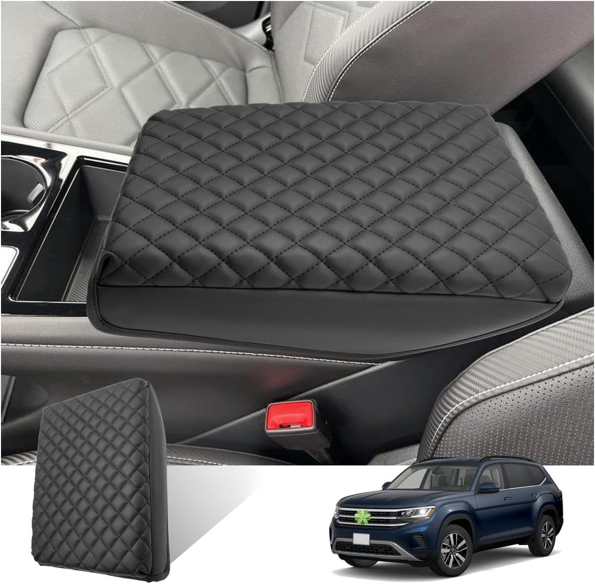 Ruiya 2025 Atlas Armrest Cover for VW Atlas 2025 Accessories Soft Comfy Thicken Center Console Cover Compatible with 2024 2025 Volkswagen VW Atlas/Atlas Cross Sport