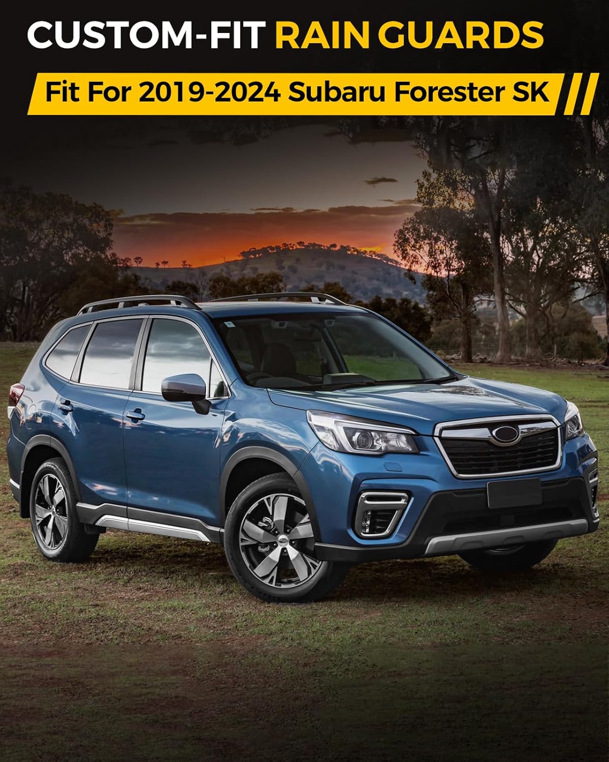 Rain Guards for Car Windows, Tape-On Window Visors Rain Guards Fit for 2019-2024 Subaru Forester SK, Window Deflectors, Vent Visors for Subaru Car Accessories, 4 Pieces