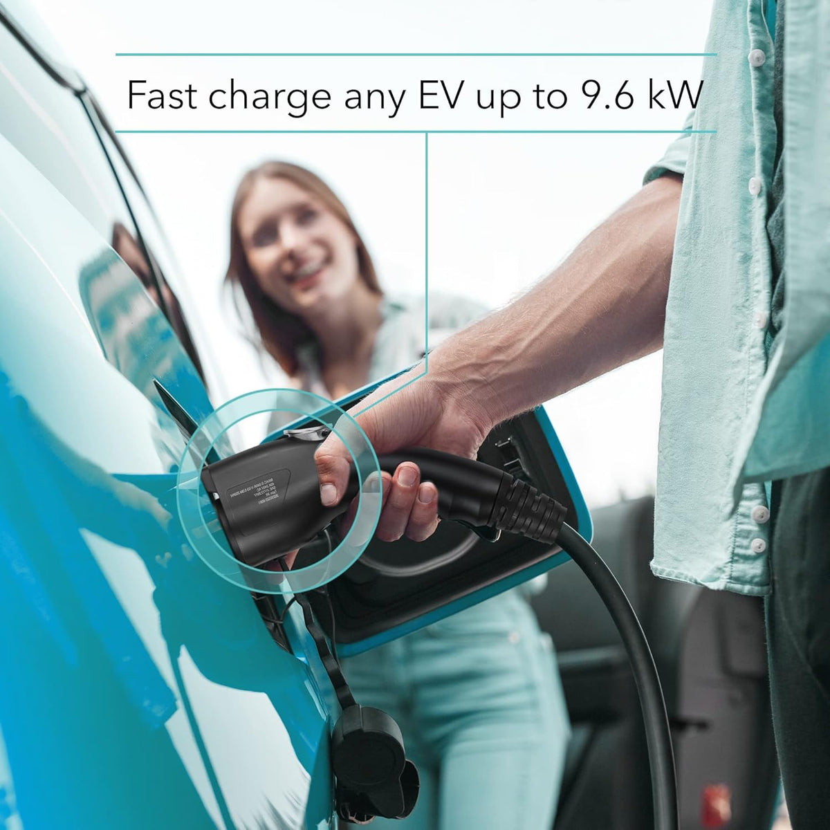 Lectron Level 2 EV Charger - ETL Certified, 240V, 40 Amp, NEMA 14-50 Plug, 16 ft Extension Cord & J1772 Cable- Portable Electric Car Charger for J1772 EVs and Plug-in Hybrid Vehicles