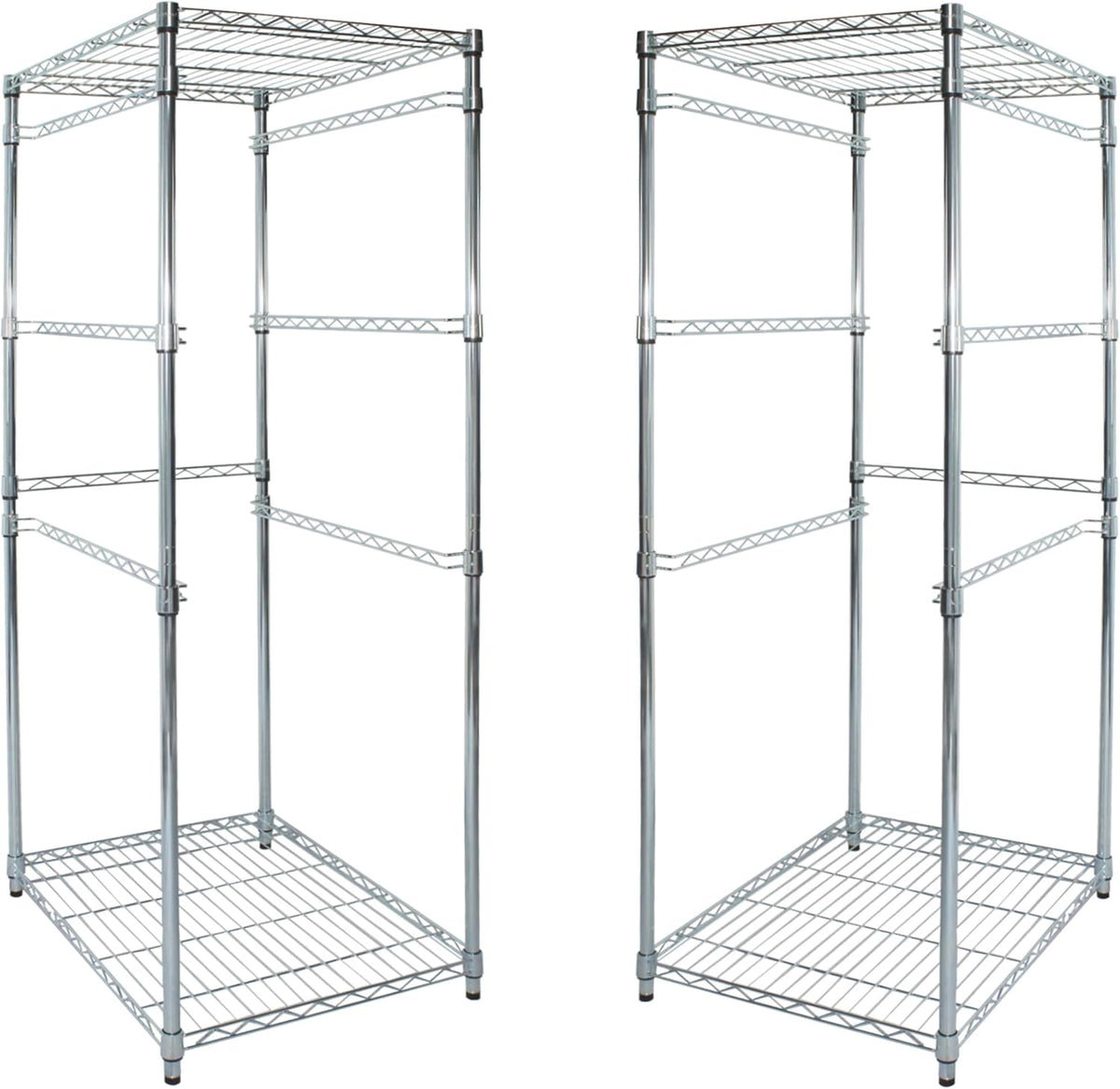 SafeRacks 2 Pack 5-Tier Steel Tote Rack - Maximize Space, Declutter, Organization, NSF Certified, Bin Storage for Garage, Pantry, Kitchen, Workspace, 5 Shelves, 31″ x 23″ x 68″, Zinc