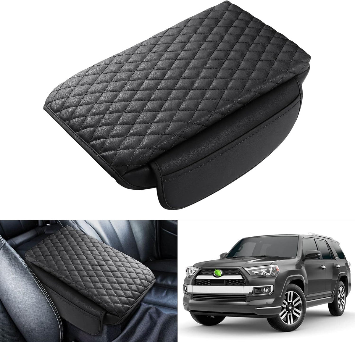 Shademax for Toyota 4Runner Center Console Cover, Armrest Cover for Toyota 4Runner Accessories 2010-2023 2024, Center Console Pad PU Leather Armrest Seat Box Cover Protector with Pockets Storage Bag