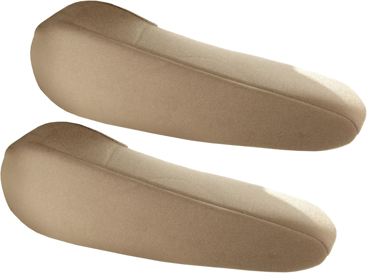TLH Flat Cloth Fabric Armrest Covers One Pair, Tan Color