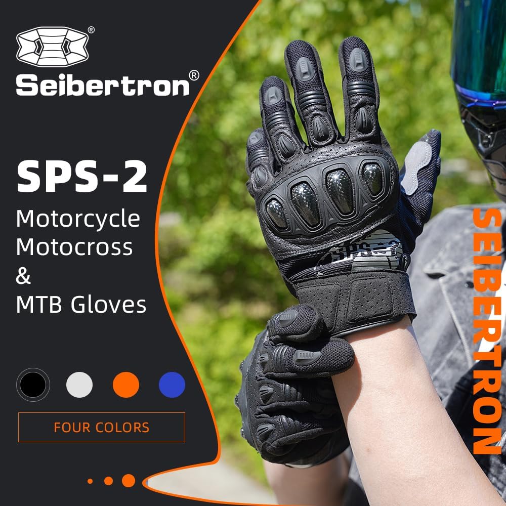 Seibertron SPS Series Touchscreen Motorcycle Motocross BMX ATV MTB Bicycle Cycling Full or Half Finger Gloves Adult and Youth