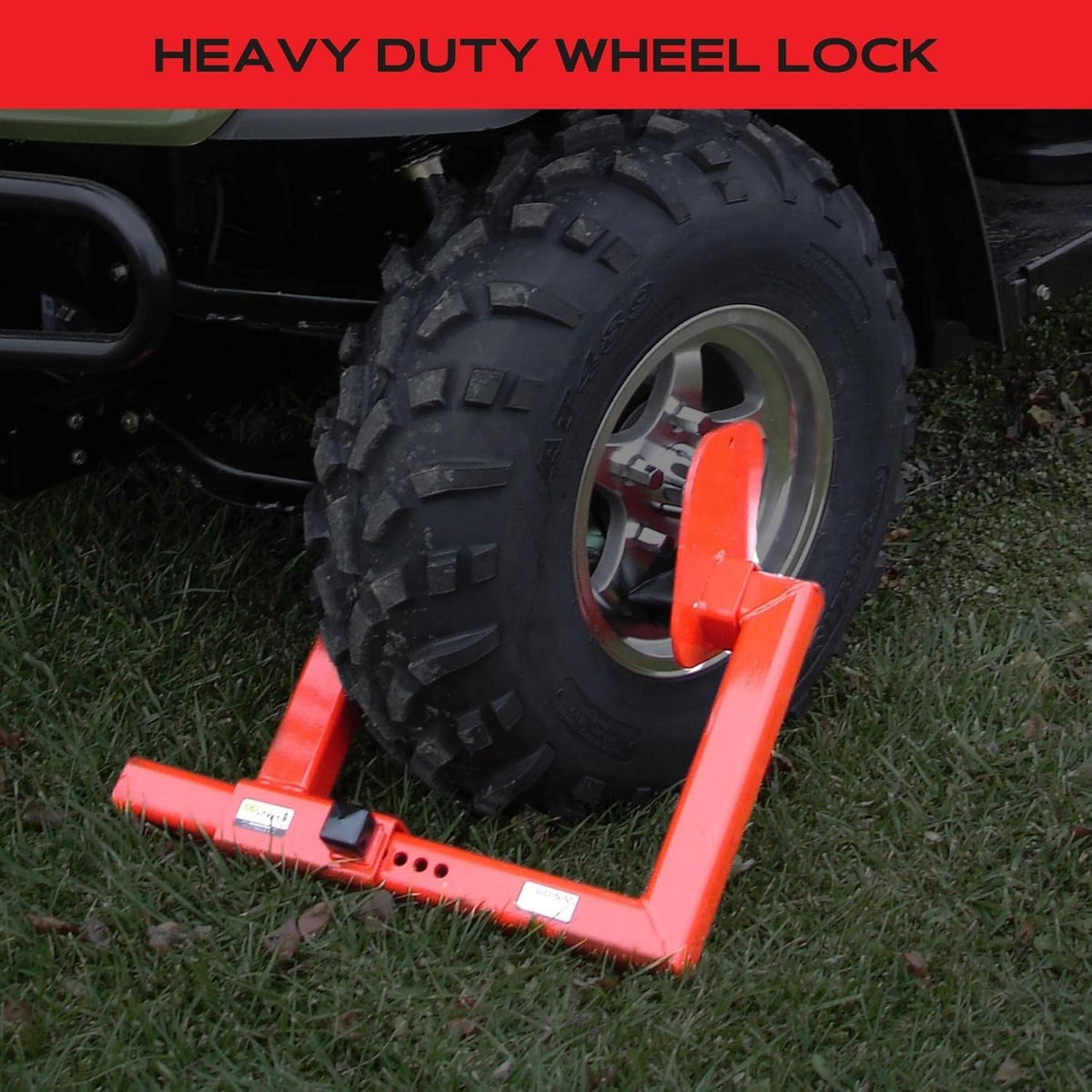 Equipment Lock Heavy Duty Wheel Lock - Powder Coated Steel Car Boot - Trailer Wheel Lock, Anti Theft Tire Boot for Wheels up to 20-1/2" Wide (Keyed Differently)