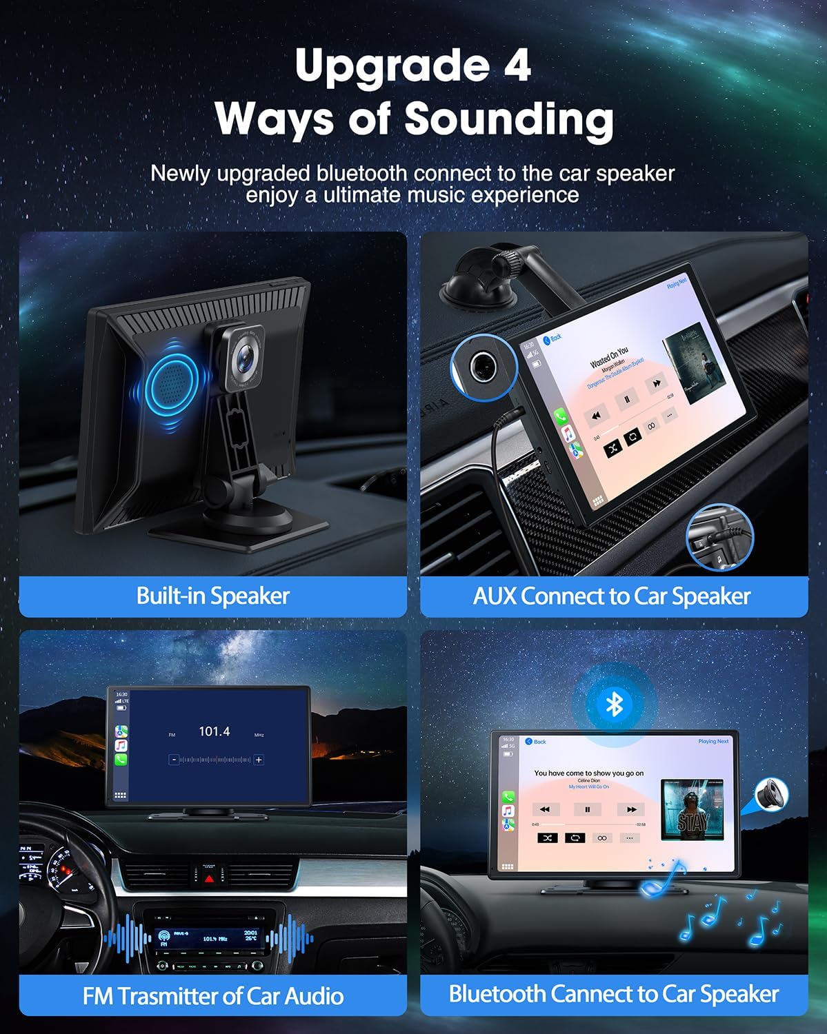 9-Inch Wireless Car Stereo with Carplay, Backup Camera, GPS Navigation, Android Auto - by LAMTTO