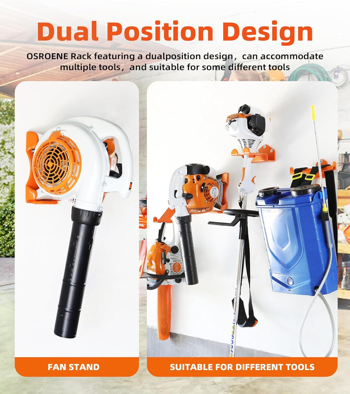Leaf Blower Hanger, 1 Pack Handheld Blower Rack for Garage Wall, Leaf Blower Holder for Stihl BG-50, BG-56, BG-66, SH-56