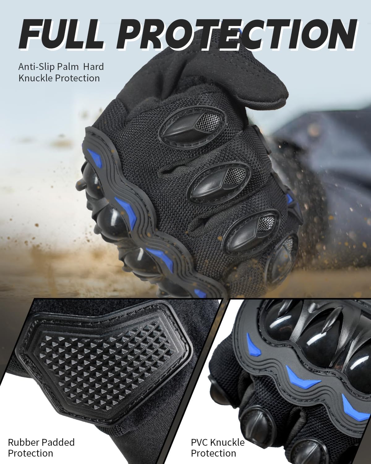 Motorcycle Gloves,Touchscreen Motorbike Gloves with Hard Knuckle Tactical Gloves Riding Gloves Anti-Slip Airsoft Gloves