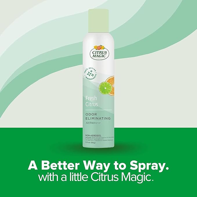 Citrus Magic Freshener Odor Eliminating Air Freshener Spray, 3 Ounce (Pack of 3), Fresh Citrus, 3 Count