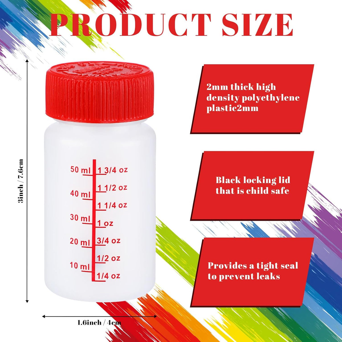 Mumufy 60 Pcs Touch up Paint Bottles with Brush and Lid Empty Touch up Bottle with Mixing Balls 2 oz Fluid Capacity Leftover Paint Container for Car Scratches Repair (Red)