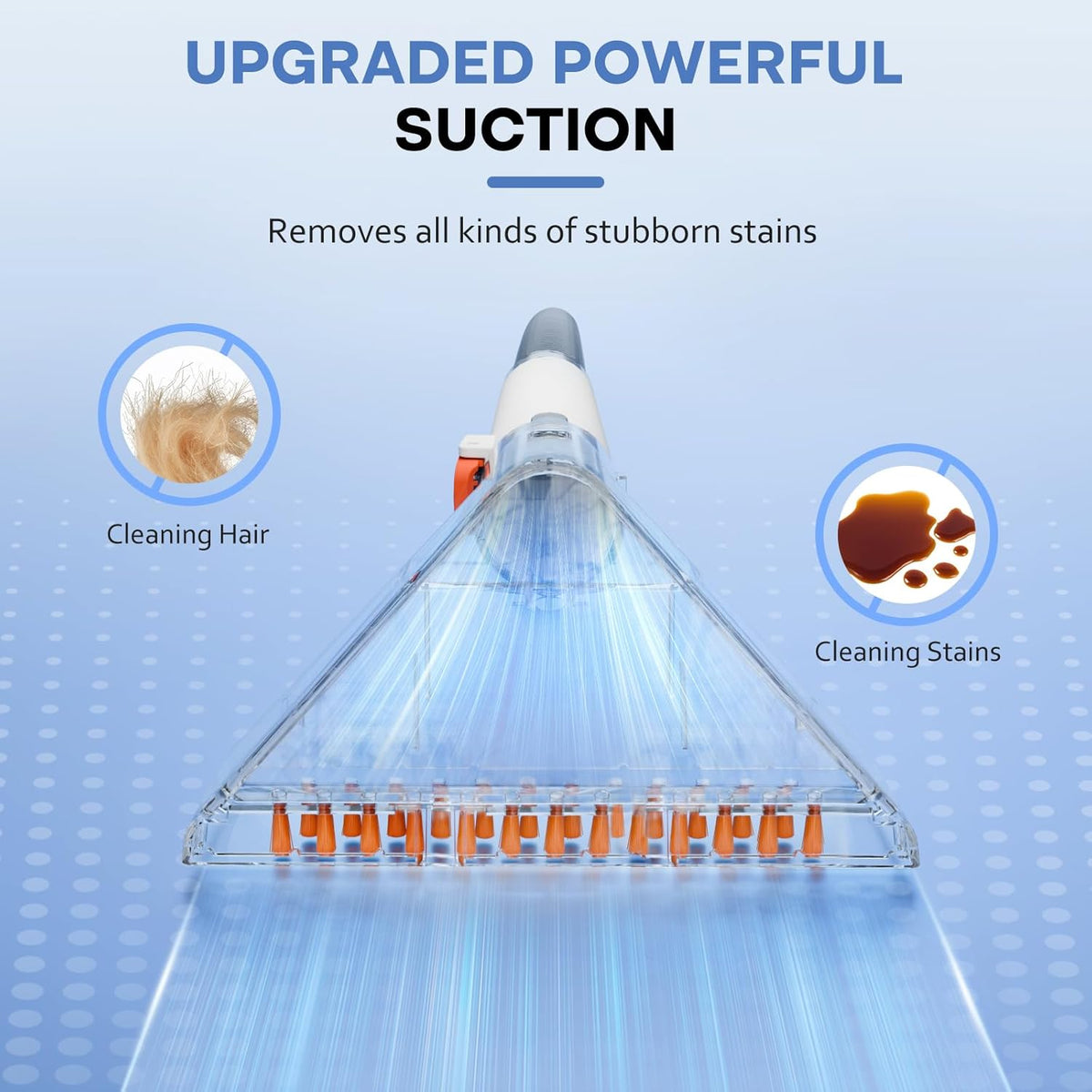 Portable Carpet and Upholstery Cleaner Machine - Multi-Surface Cleaner, Couch & Rug Shampooer with Powerful Suction, Handheld Cleaner for Pets, Spot, Stain, Car & Auto Detailer, Silver