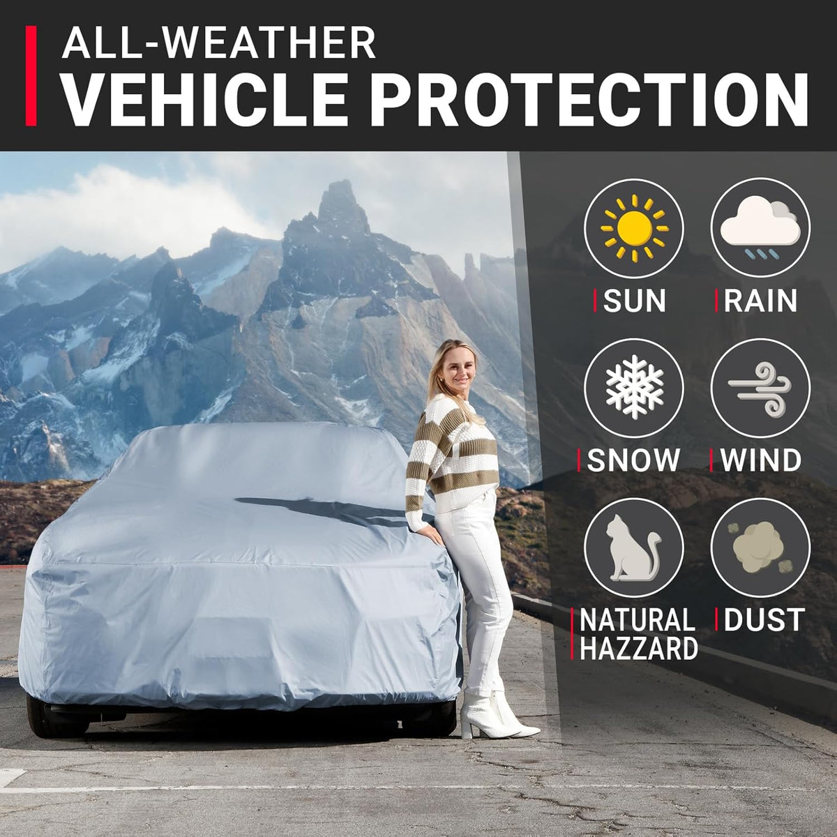 iCarCover Premium Car Cover for 1980-1985 Buick Skylark 2-Door Heavy Duty Waterproof All-Weather Automobiles Custom Fit Indoor Outdoor UV Snow Protection Covers with Straps and Bag