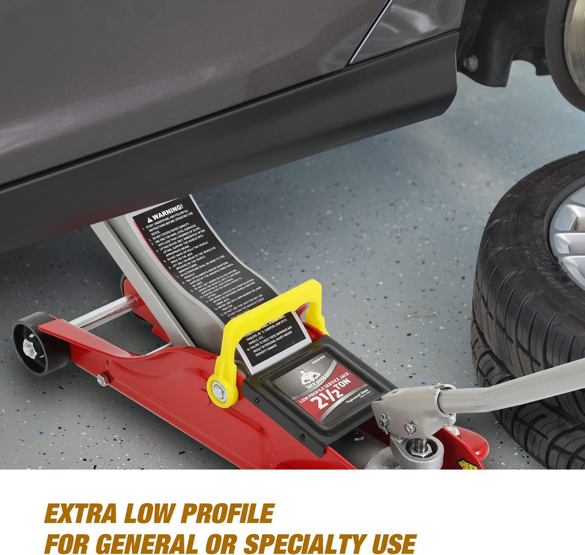 Floor Jack 2.5 Ton (5500 LBs) Hydraulic Low Profile Trolley Car Jack with Portable Storage Case, Lifting Range 3.5" to 14", Fit Use for Automotive Sedans, Red