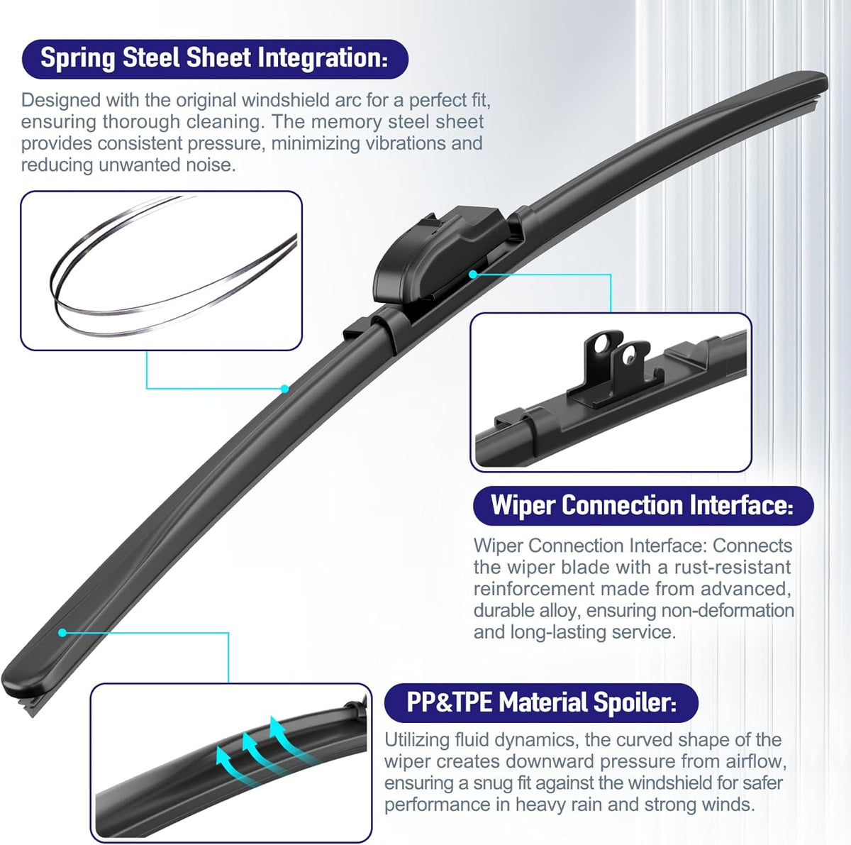 AJK Front Windshield Wiper for Chevrolet Colorado 2019 2020 2021 2022 2023 2024, Original Equipment Window Wipers Blades, Conventional, Vehicle Specific Fit, Pack of 2