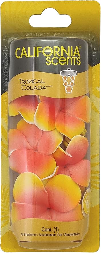 California Scents Scented Necklace, The Perfect Lei for Your Car - Hanging Flower Air Freshener (1 Pack, Tropical Colada)