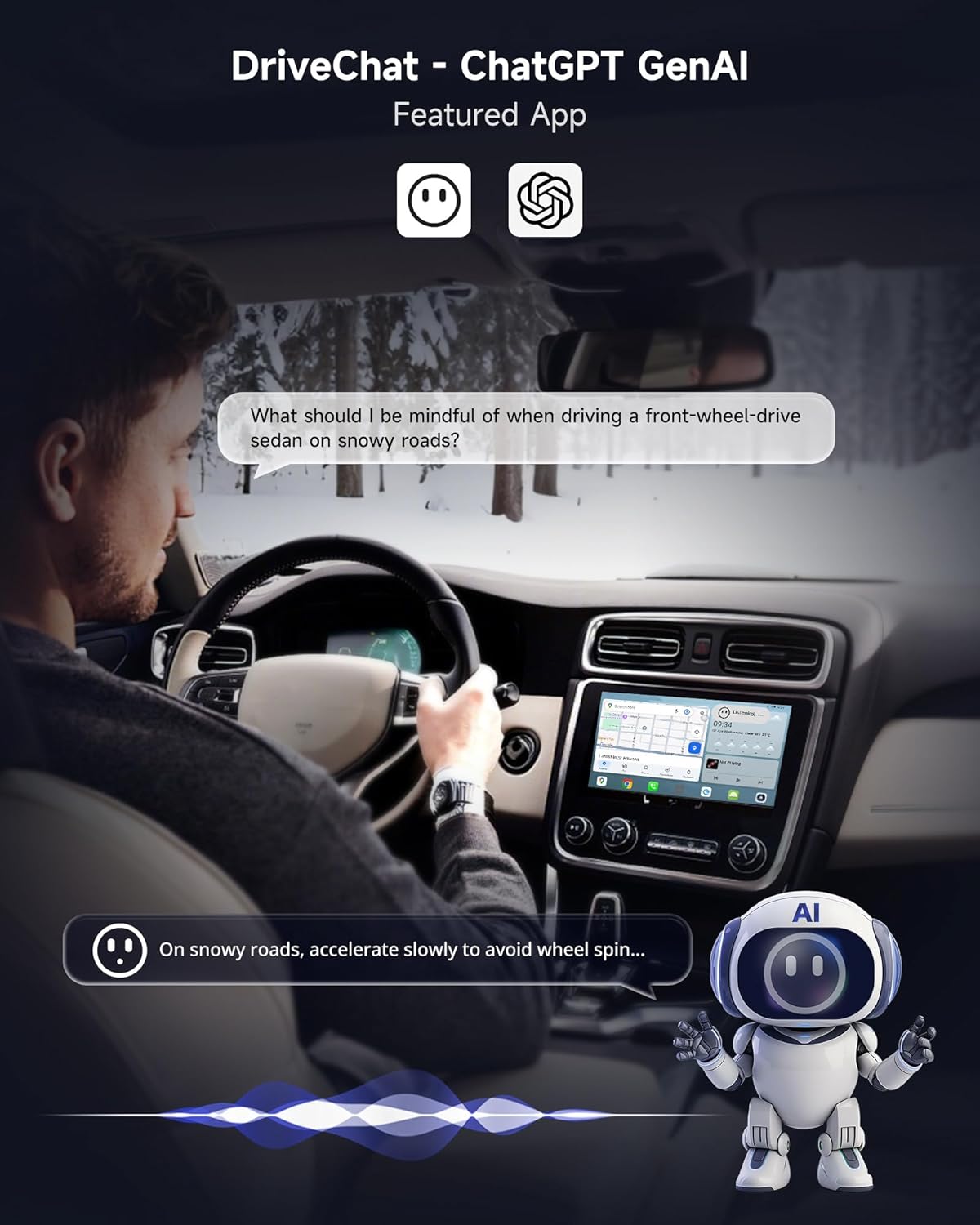 Wireless CarPlay Adapter Android 13 AI Box, Upgraded CB6C Video Streaming Plug & Play Carplay Box for iPhone & Android Auto with ChatGPT, Supports YouTube, Netfilx, TikTok, 4G LTE, 4G+64G