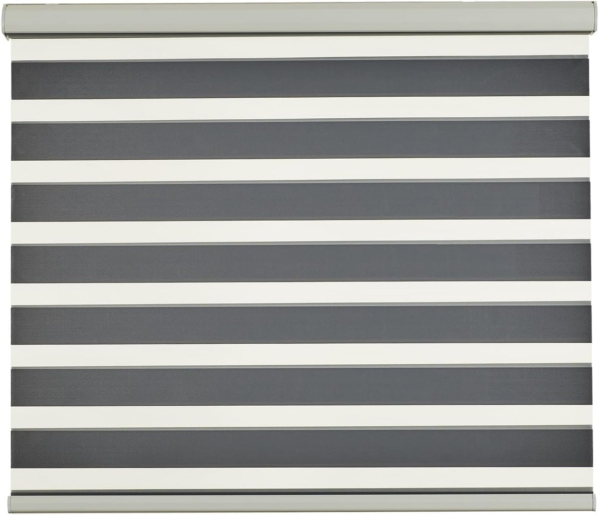 Persilux Zebra Blinds for Windows, Cordless Roller Blinds (50" W x 72" H, White) Light Filtering Sheer Window Treatments, Light Control for Day and Night, Room Darkening Roller Shades for Windows