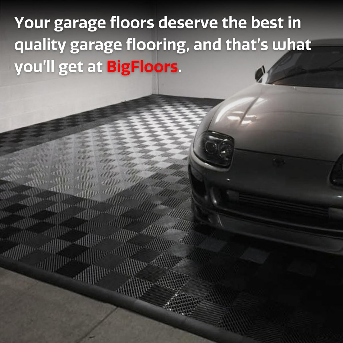 Big Floors RaceDeck Free-Flow Interlocking Garage Flooring Tiles, Non-Slip, Self-Draining, Heavy-Duty, High-Impact Copolymer, Easy Install (Bright Blue, 24 Pack of 12 x 12" Tiles)
