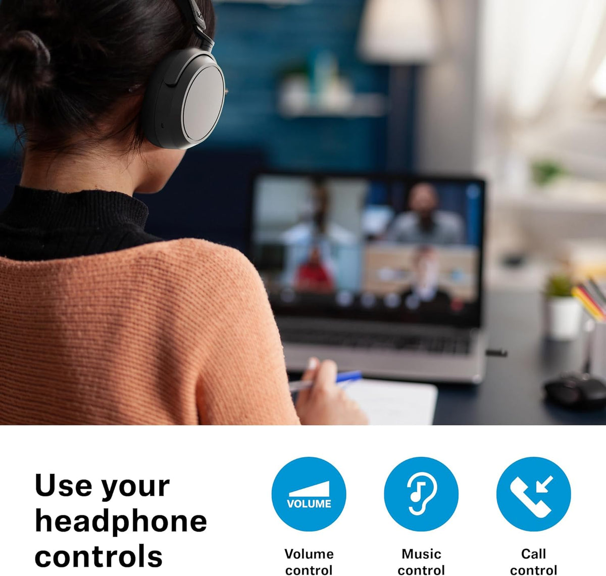 Sennheiser ACCENTUM Wireless Bluetooth Headphones - 50-Hour Battery Life, Audio, Hybrid Noise Cancelling (ANC), All-Day Comfort and Clear Voice Pick-up for Calls, Black/Copper