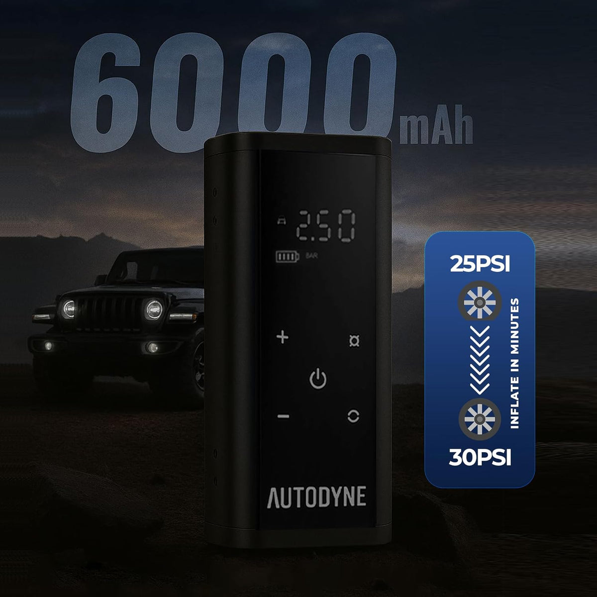 Portable Air Pump - Portable Inflator 150 PSI, Car Accessories, Tire Pressure Gauge, Tire Inflator, Air Compressor for Car, Emergency Supplies for Vehicle, Portable Air Compressor