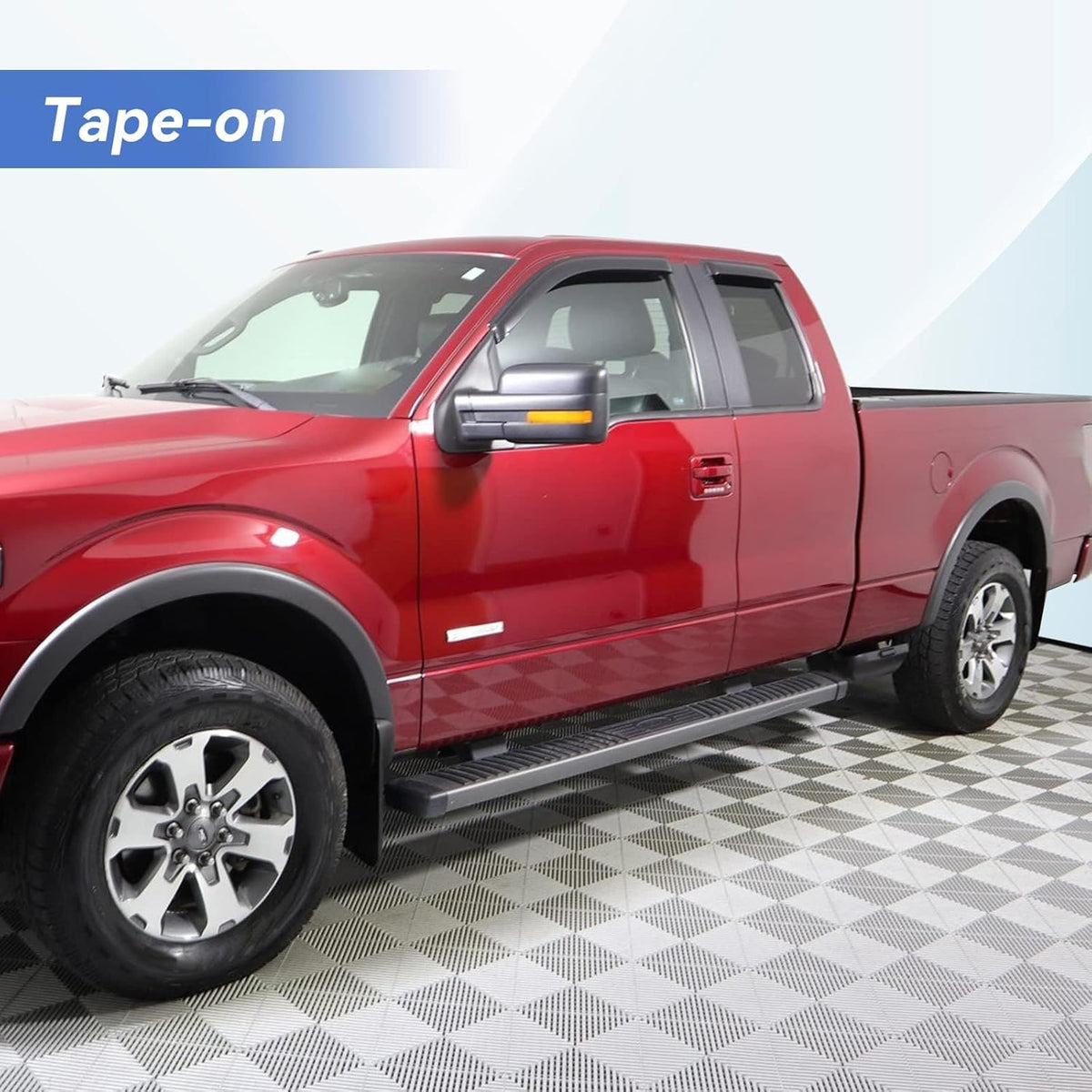 Window Visors Rain Guards for 2004-2014 Ford F150 SuperCab, Out-Channel Window Vent Wind Deflectors Visors Shades for 04-14 F-150 Extended Cab