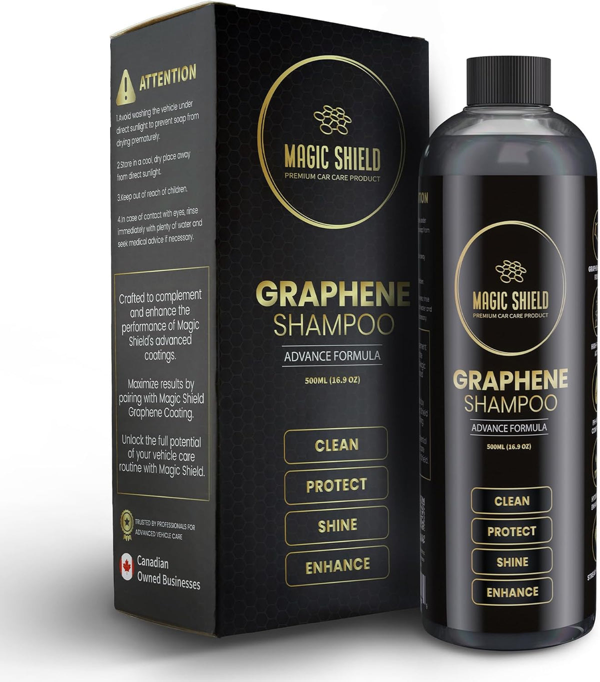 Graphene Shampoo – pH Neutral Car Wash | Advanced Hydrophobic & SiO2 Protection | Deep Cleans & Enhances Shine | Safe for Ceramic Coatings & All Paint Types – 16oz