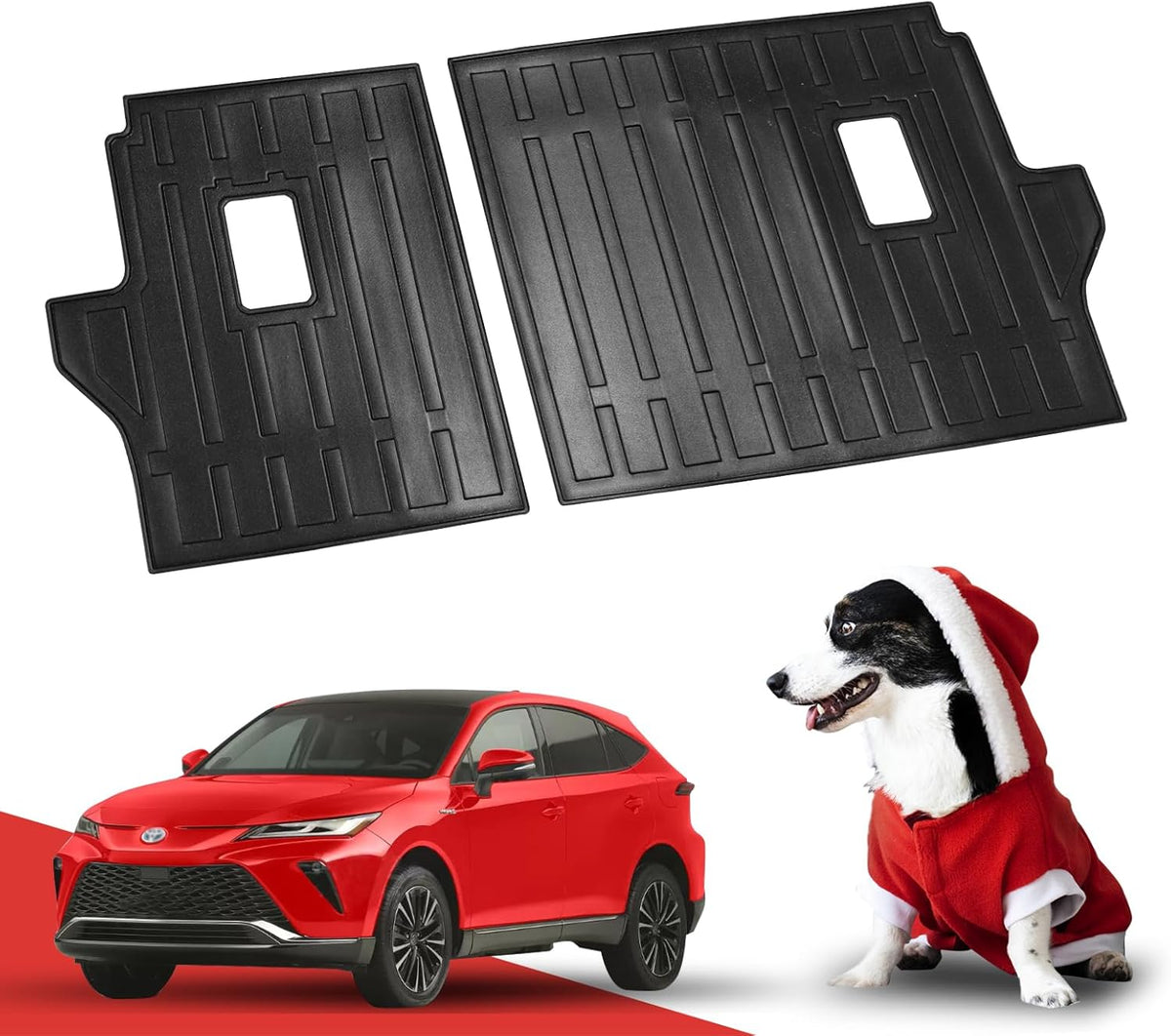 Compatible for 2021-2023 2024 2025 Toyota Venza Kick Mats Backrest Mats, All-Weather Rear Trunk Mat Rear Seat Back Cargo Cover Protector Fit for Toyota Venza Accessories 2021 2022 2023 2024 2025