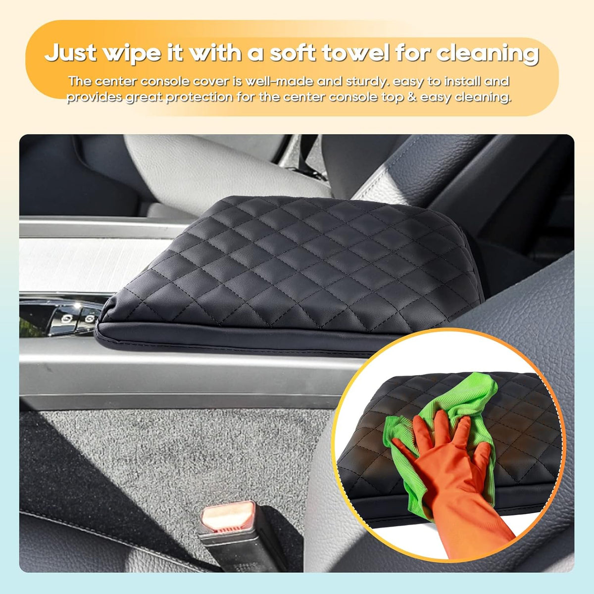 LFOTPP 2024 XC60 Armrest Cover for XC60 (2018-2024) Center Console Cover for 2018-2021 2022 2023 2024 XC60 Arm Rest Cover Interior XC60 Accessories 2024 XC60 Console Leather Anti-Scratch Waterproof
