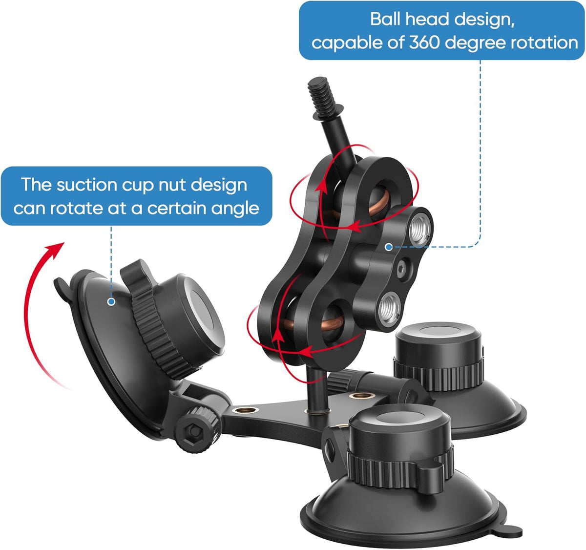 Radar Detector Mount, Triangular Suction Cup Mount,Windshield Radar Detector Suction Cup Bracket (for Models with EZ Magnet Connection)