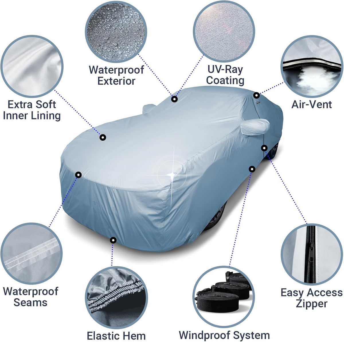 iCarCover Premium Car Cover for 2000-2011 Buick Lesabre Heavy Duty Waterproof All-Weather Automobiles Custom Fit Indoor Outdoor UV Snow Protection Covers with Straps and Bag