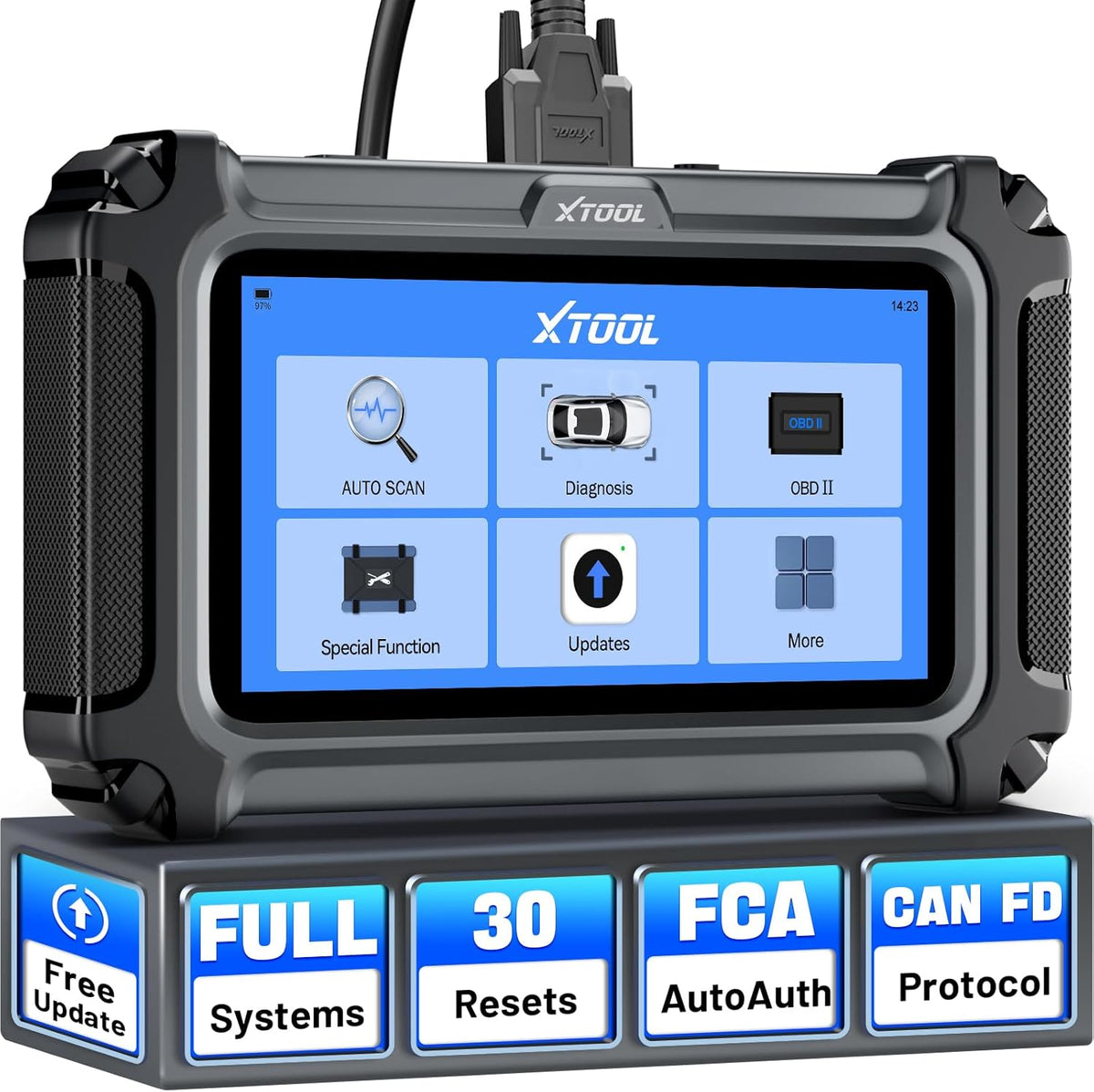 XTOOL D6S OBD2 Scanner Diagnostic Tool, 2025 Car Scanner with 30 Resets, All System Scan Tool with FCA & CAN FD, ABS Bleed, Gearbox Match, Crank Sensor Relearn, Lifetime Update, Upgraded of D5S