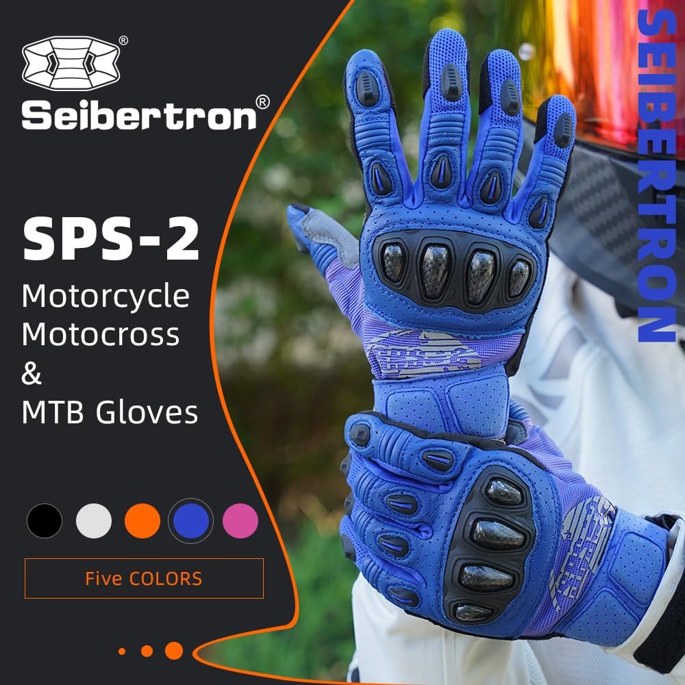 Seibertron SPS Series Touchscreen Motorcycle Motocross BMX ATV MTB Bicycle Cycling Full or Half Finger Gloves Adult and Youth