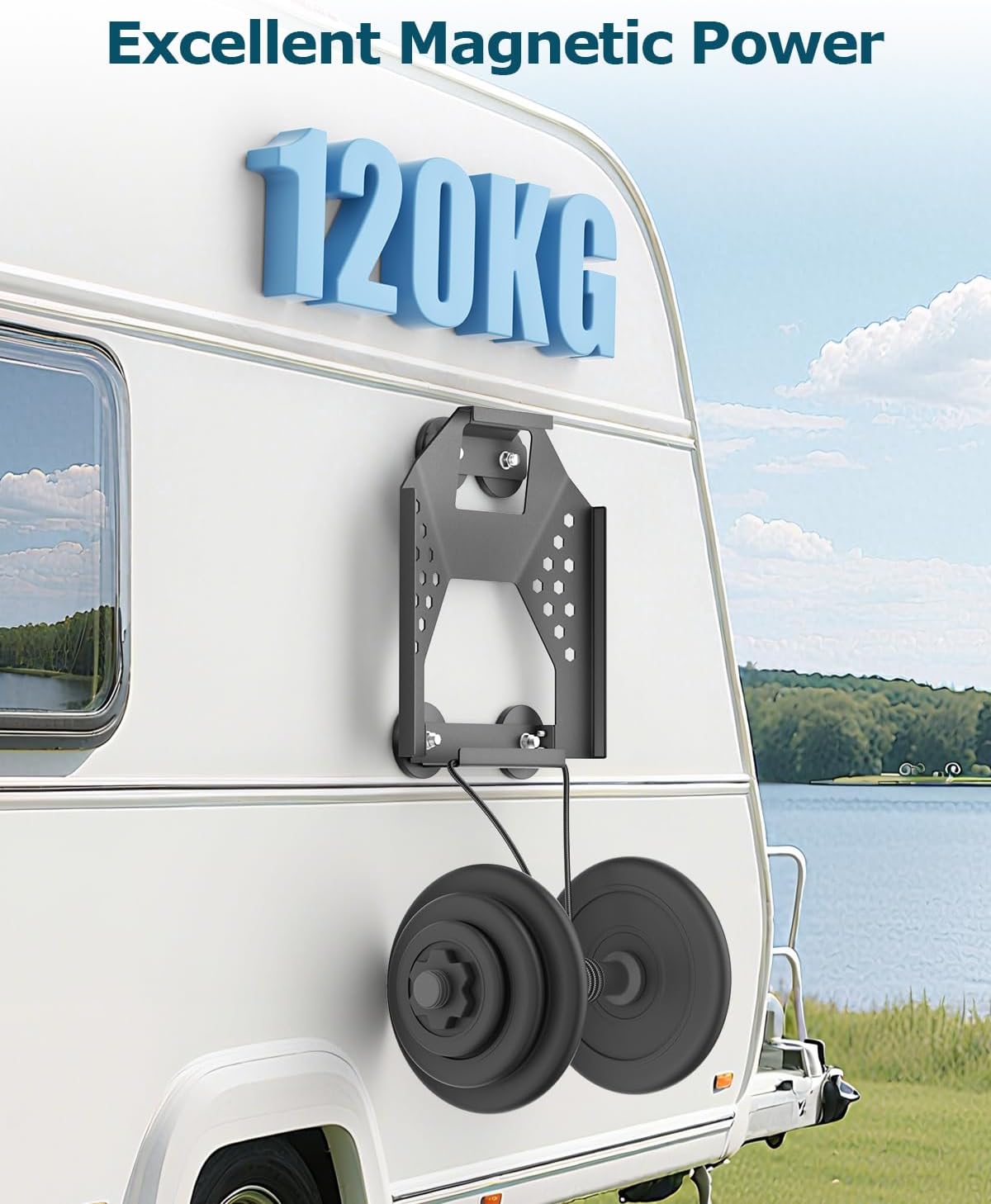 Starlink Mini Car Roof Mount, Starlink Mini Magnetic Mount for Car, 264lbs Heavy Duty Magnet, 4-Side Protection Magnetic Quick Release Sunroof Suction Cup Mounting Kit for Travel RV Accessories Black