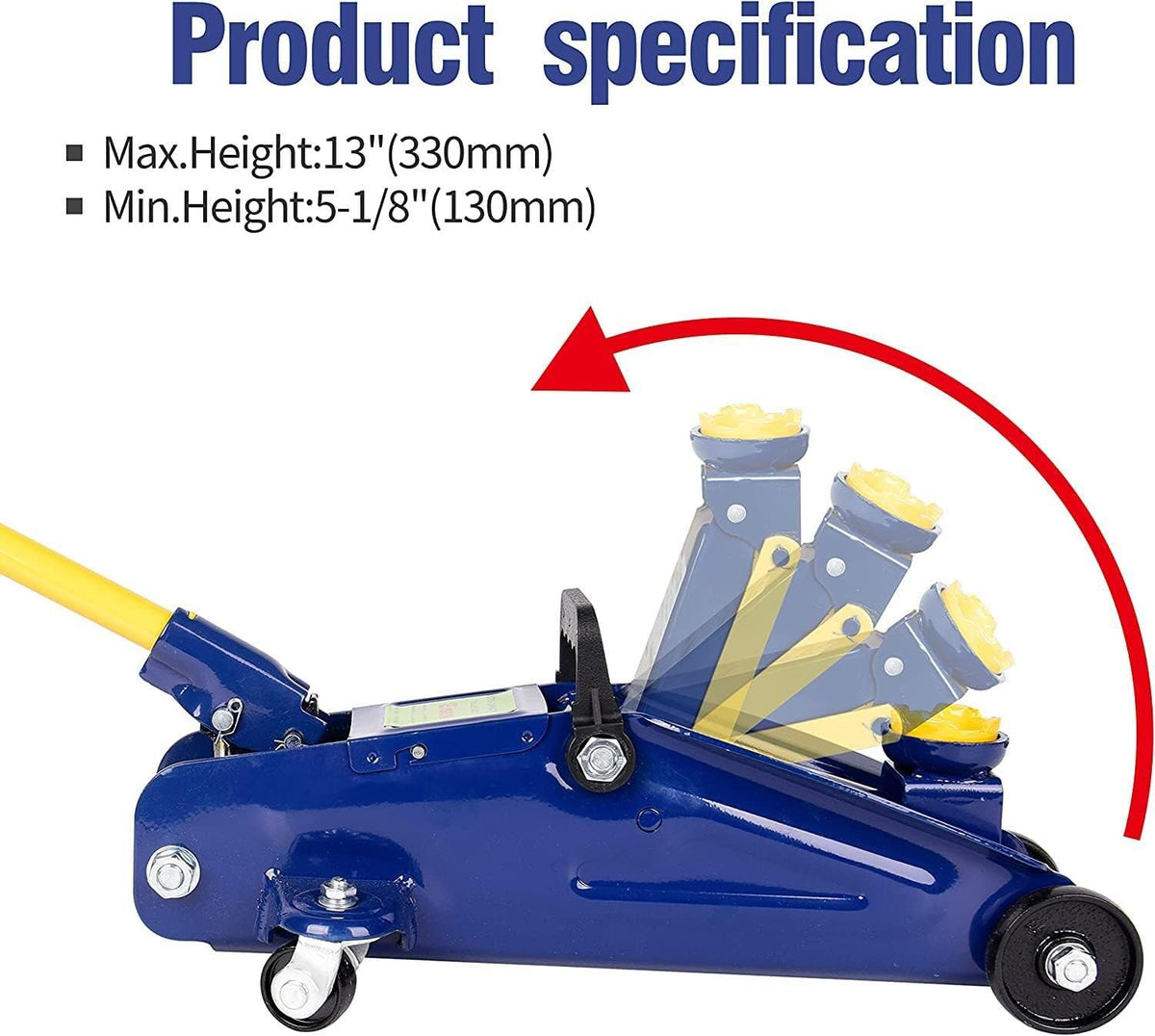 2 Ton Floor Jack - Car Hydraulic Trolley Jack Lift with 4000 Lbs Capacity for Home Garage Shop,Lifting Range 5.1"-13",Blue