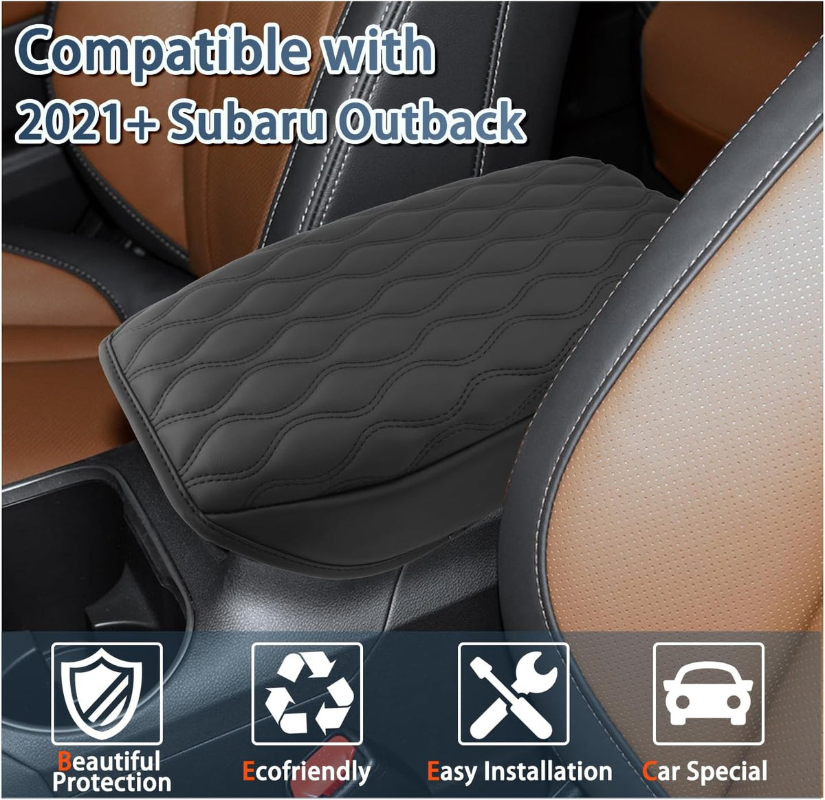Ruiya 2025 Outback Armrest Cover,for Subaru Outback Wilderness 2025 Accessories Center Console Cover Compatible with 2020-2023 2024 2025 Subaru Outback Wilderness/Touring/Premium/Base/Limited