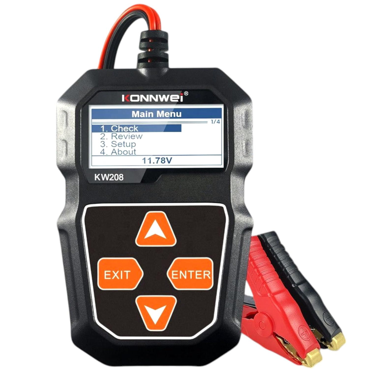 KONNWEI KW208 Car Battery Tester 12V. 100-2000 CCA Load Tester. Automotive Alternator Tester. Voltage Test, Cranking Test, Charging Test. For cars, trucks, boats, motorcycles, SUVs gasoline or diesel.