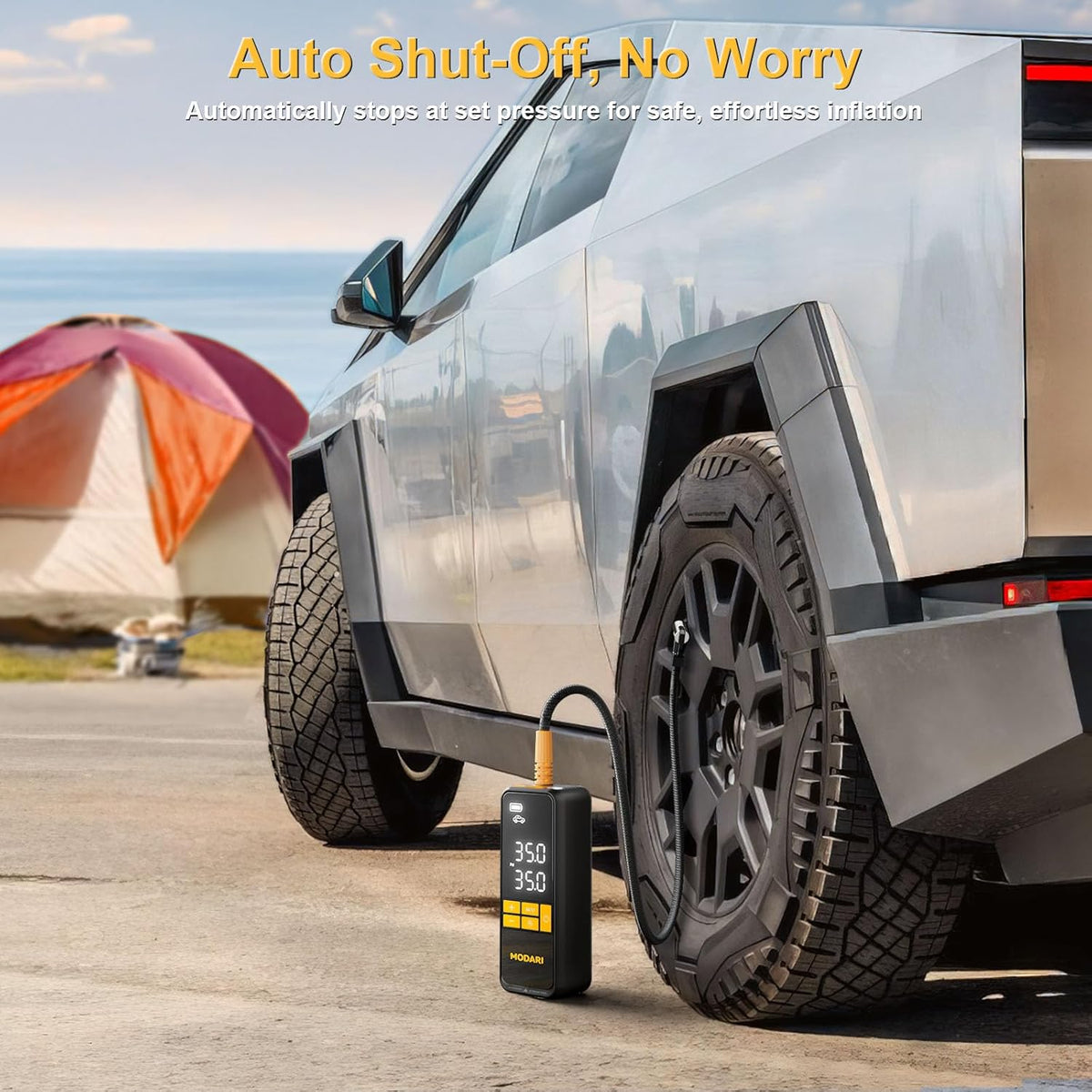 Tire Inflator Portable Air Compressor, 5X Faster 160 PSI Portable Tire Inflator for Car with Carrying Case, Built-in Magnetic Storage, Auto Shut-Off Cordless Air Pump for Car Tires, SUV, Truck
