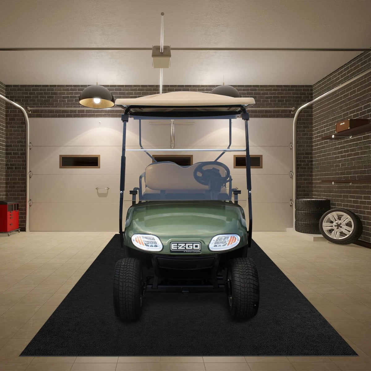 Golf Cart Parking Mat 9.84 ft. x 4.92 ft, 1.6MM Thickened Oil Absorbent Universal Garage Repair Floor Mat for EZGO, Club Car, Yamaha, Motorcycles, Mower, ATV, UTV - Anti Slip Mechanic Pad Cut to Size
